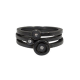 Stacking Circle Rings in Oxidized Silver with Diamonds
