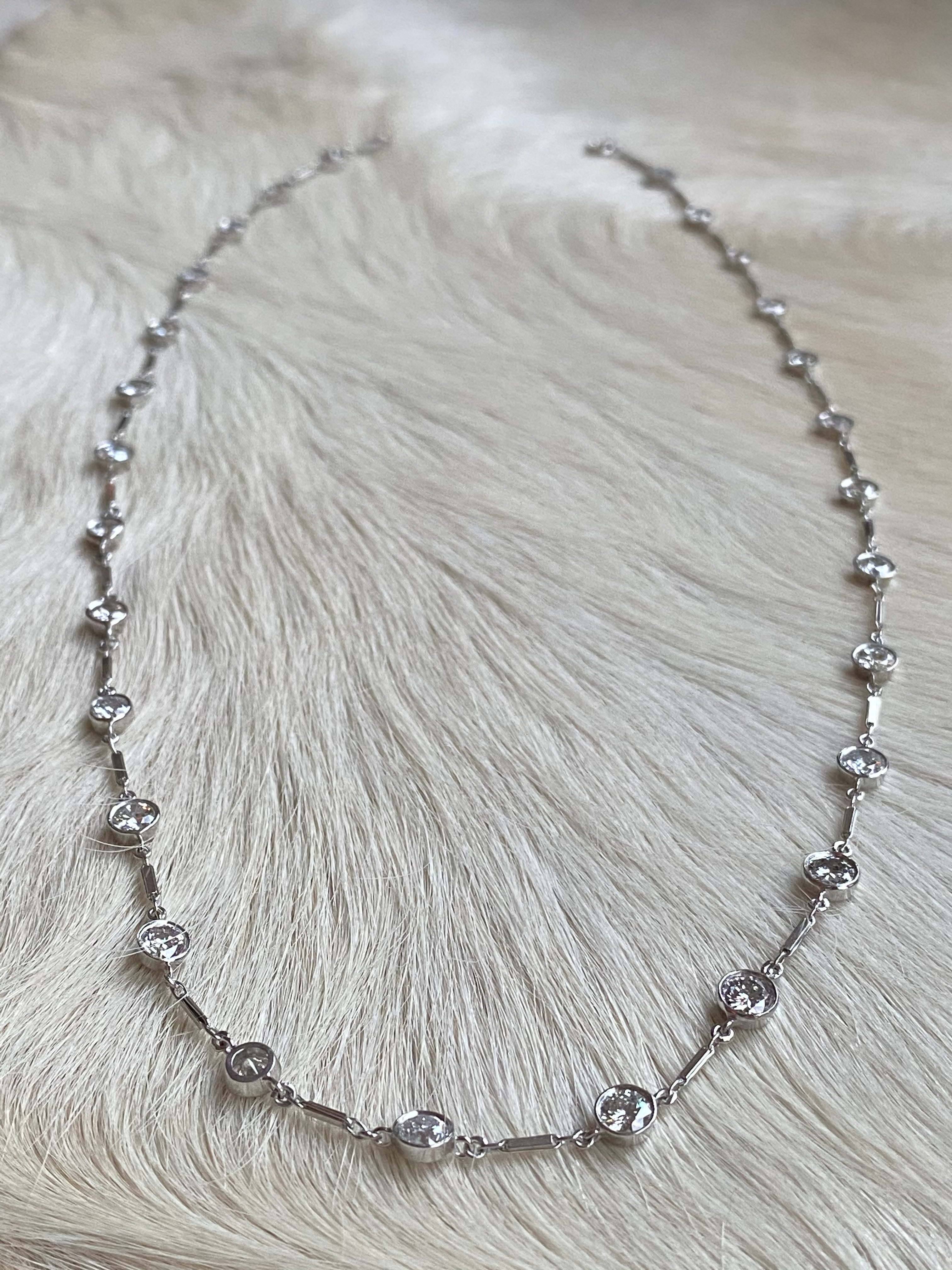 Custom Diamond Chain Necklace in Platinum