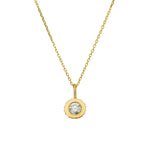Sand Cup Pendant with White Diamond in 18k Yellow Gold