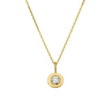 Sand Cup Pendant with White Diamond in 18k Yellow Gold