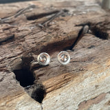 Salt & Pepper Diamond Post Earrings in Sand-Textured Platinum