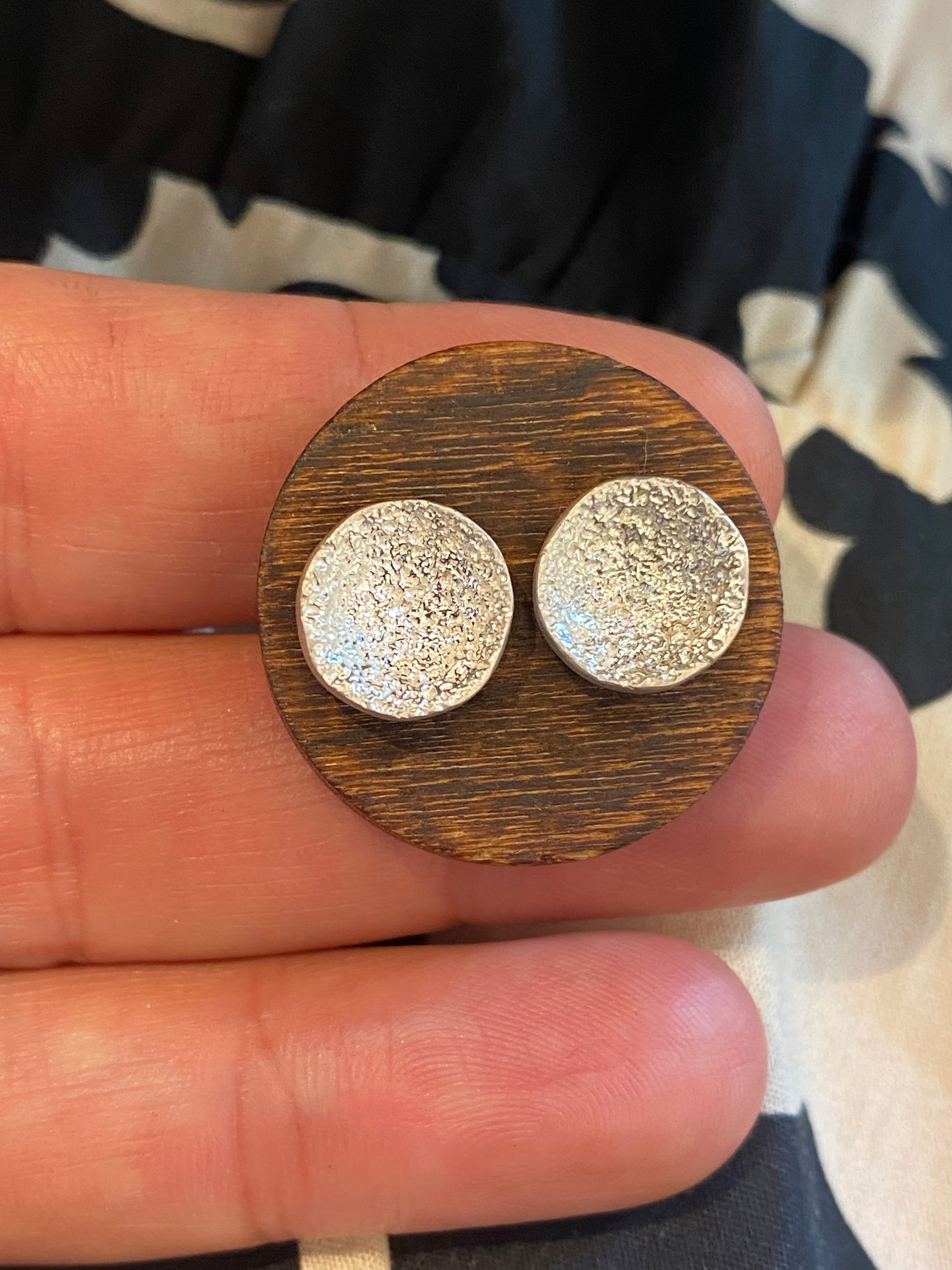 Organic Round Topography Posts in Silver
