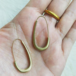 Oval Katachi Hoops in Bronze