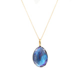 Quartz Morpho Pendant in Oxidized Silver with 18k Yellow Gold