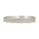 Heavy Oval Bangle in Silver with 10 Grey Sapphires