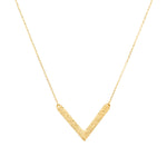 Sand V Necklace in 18k Yellow Gold