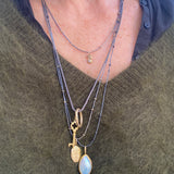 Large Loave Cultured Pearl Pendant in 22k Gold