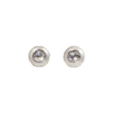 Salt & Pepper Diamond Post Earrings in Sand-Textured Platinum