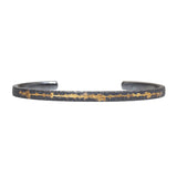 Fog Cuff Bracelet in Sand-Textured Oxidized Silver with 18k Yellow Gold