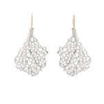 Koraru Coral Earrings in Brushed Silver with 14k Gold Earwires