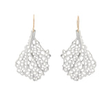 Koraru Coral Earrings in Brushed Silver with 14k Gold Earwires