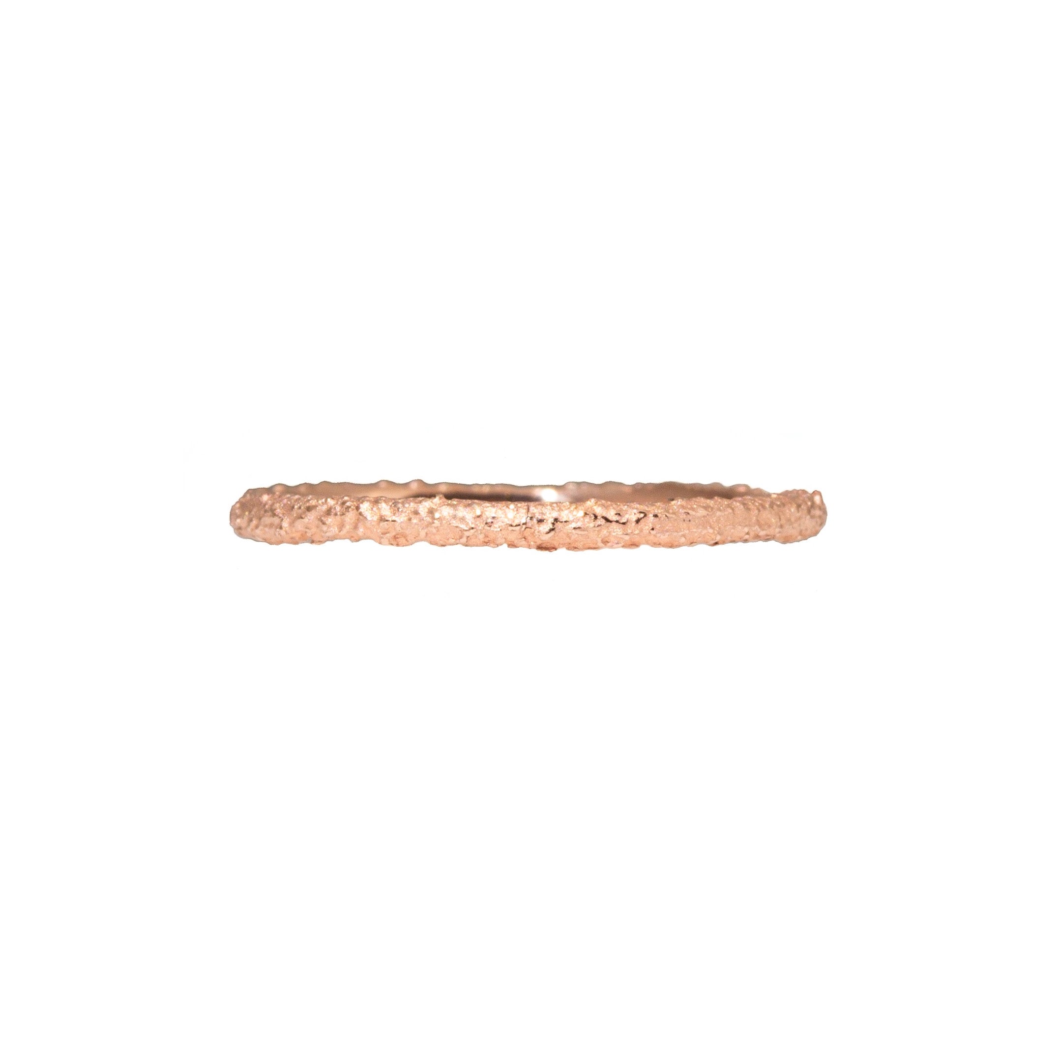 Skinny Round Sand Band in 14k Rose Gold