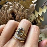 Custom Rustic Painting Picture Cut Diamond Ring in 18k Gold