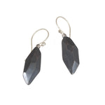 Flat Faceted Earrings in Oxidized Silver Plain with Silver Wires