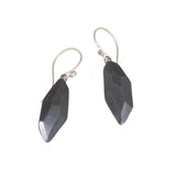 Flat Faceted Earrings in Oxidized Silver Plain with Silver Wires