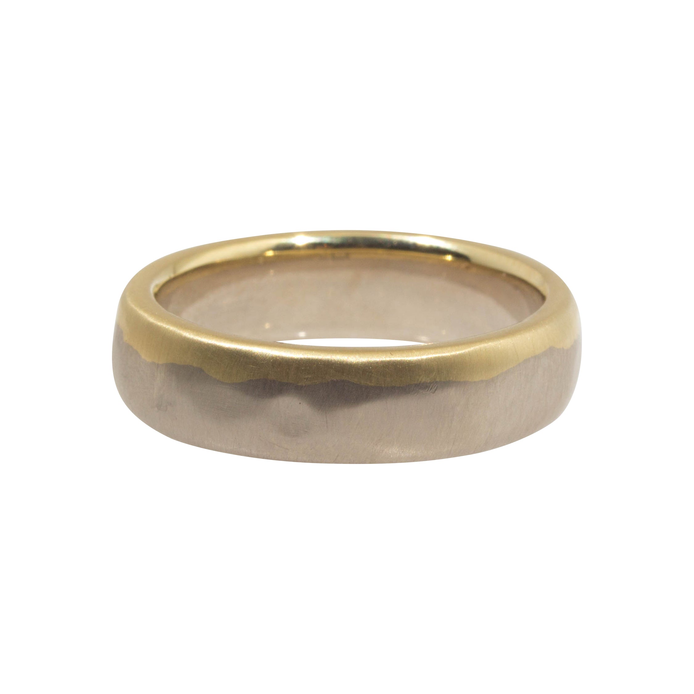 Custom Set of Dipped Bands in 18k Palladium White Gold and 18k Yellow Gold