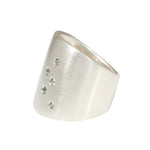 Flat Cuba Ring in Silver with 5 Grey Sapphires
