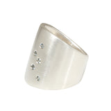 Flat Cuba Ring in Silver with 5 Grey Sapphires