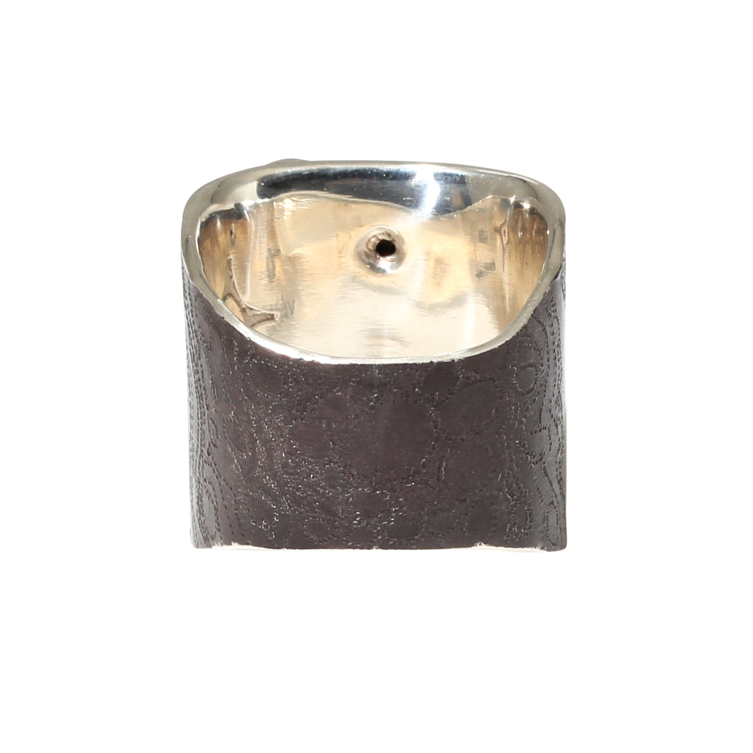 Wide Bubble Ring with Green Garnet & Sapphires in Oxidized Silver