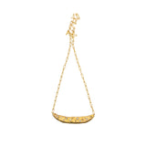 Custom Bar Necklace in 18k Gold with White and Cognac Diamonds