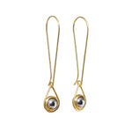Small Ball Bearing Spinner Earrings in 18k Yellow Gold