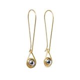 Small Ball Bearing Spinner Earrings in 18k Yellow Gold