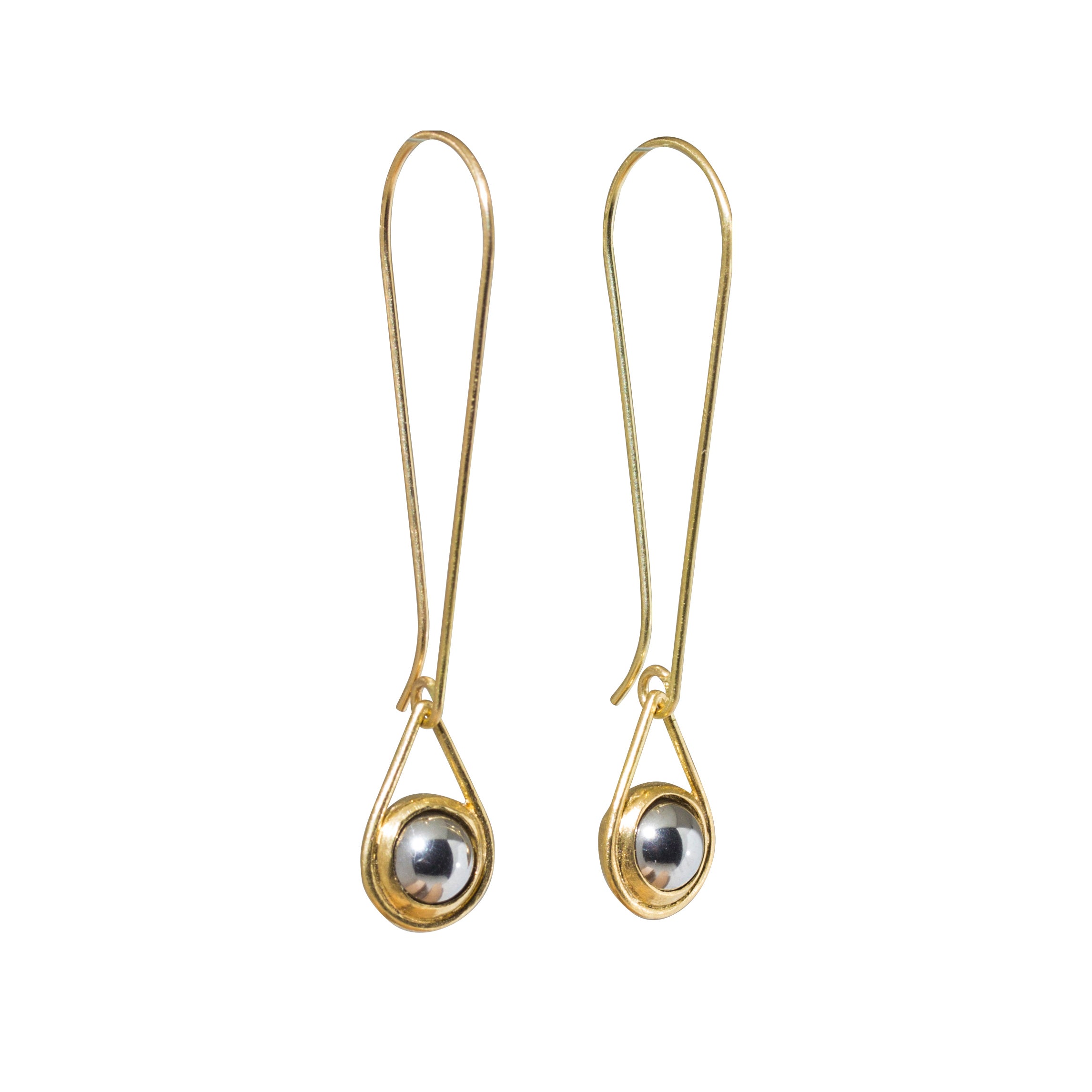 Small Ball Bearing Spinner Earrings in 18k Yellow Gold