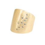 Flat Cuba Ring in Bronze with 10 Yellow Sapphires