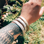 Heavy Oval Bangle in Bronze with 10 Black Sapphires
