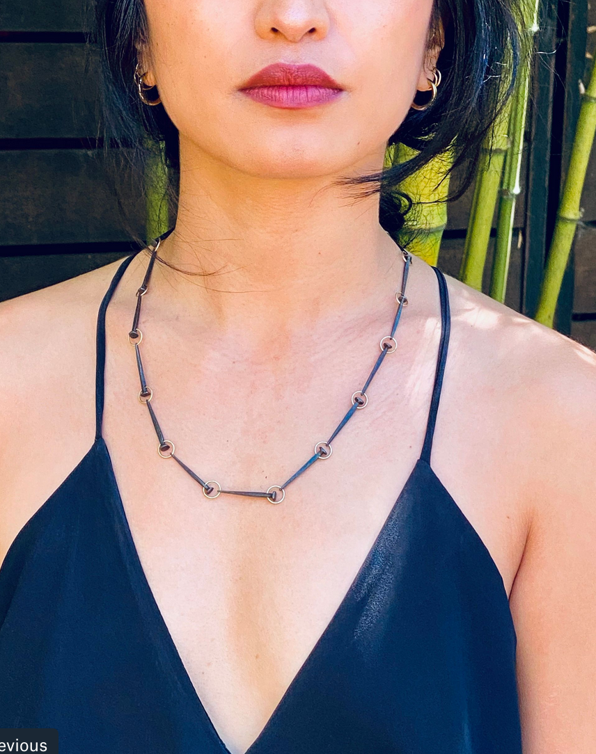 Nail Necklace in Iron and 18k Yellow Gold