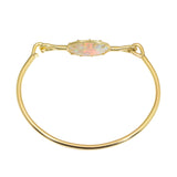 Needle Eye Cuff in 18k Gold with Oval Opal