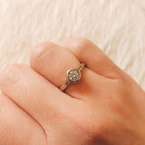 Raised Cup Solitaire with Diamond in 14k White Gold