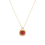 Carnelian Spinner Pendant in 18k Yellow Gold