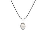 Shiva Eye Shell Pendant in Oxidized Silver