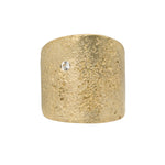 Textured Cuba Ring in Bronze with 2.5 mm White Sapphire
