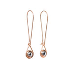 Small Ball Bearing Spinner Earrings in 14k Rose Gold