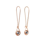 Small Ball Bearing Spinner Earrings in 14k Rose Gold