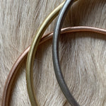 Delicate Tapered Bangle 14k White Gold with White Diamond