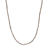 Black/Silver Obsidian Bead Necklace with 18k Gold Beads and Clasp - 22"