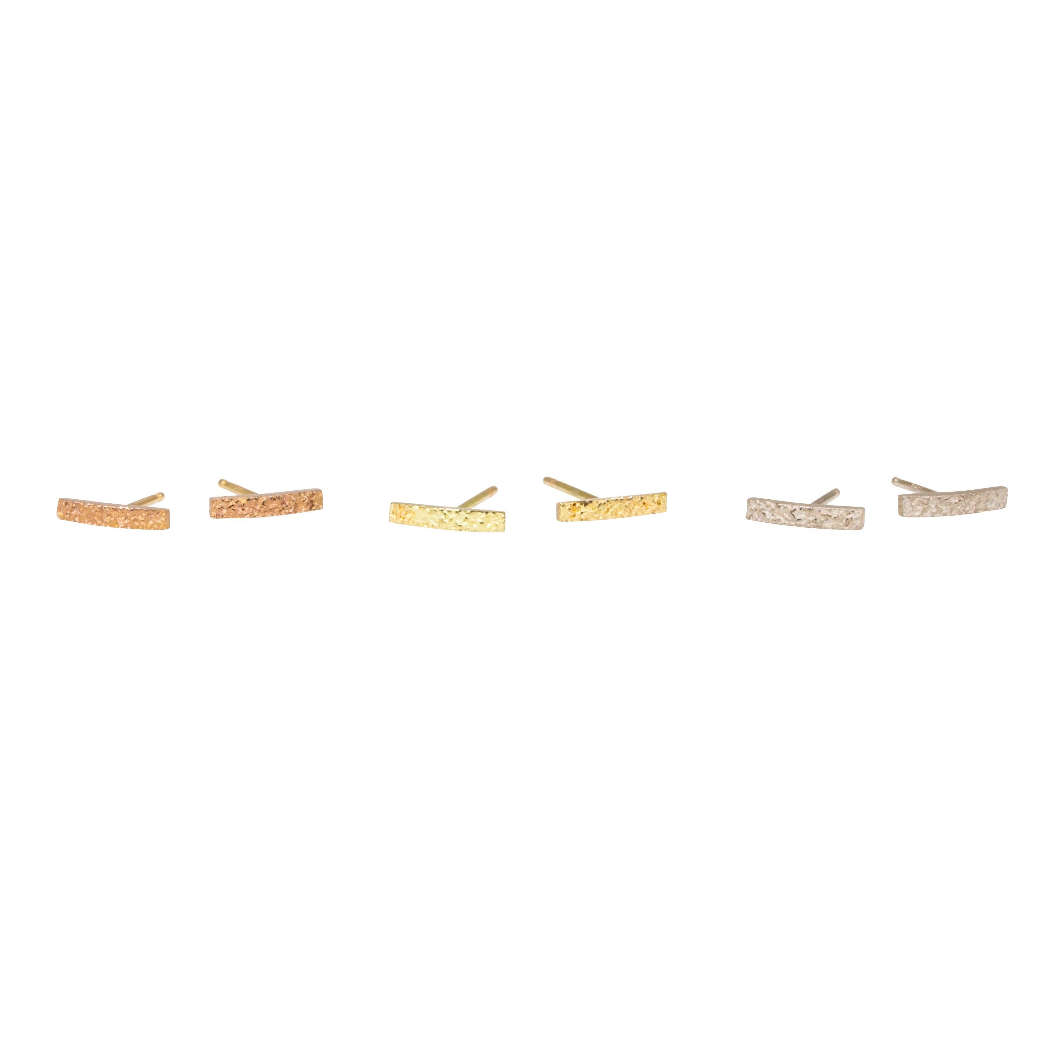 Sand Bar Post Earrings in 18k Yellow Gold
