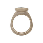 Oval Rosecut Diamond Solitaire Ring in 14k Palladium White Gold