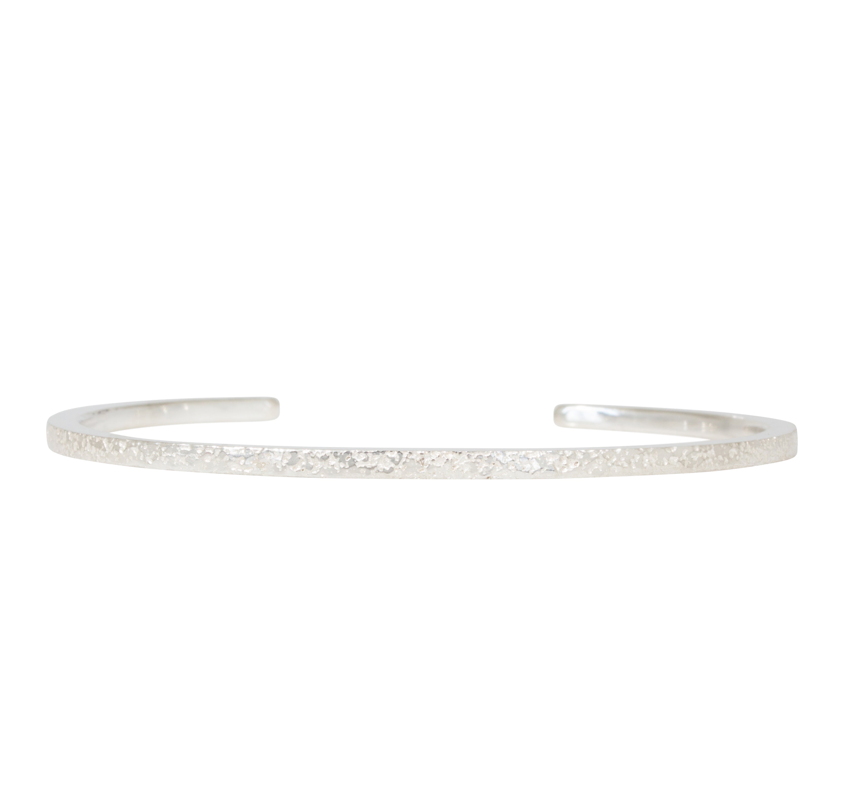 Hammered Sand Cuff Bracelet in Silver