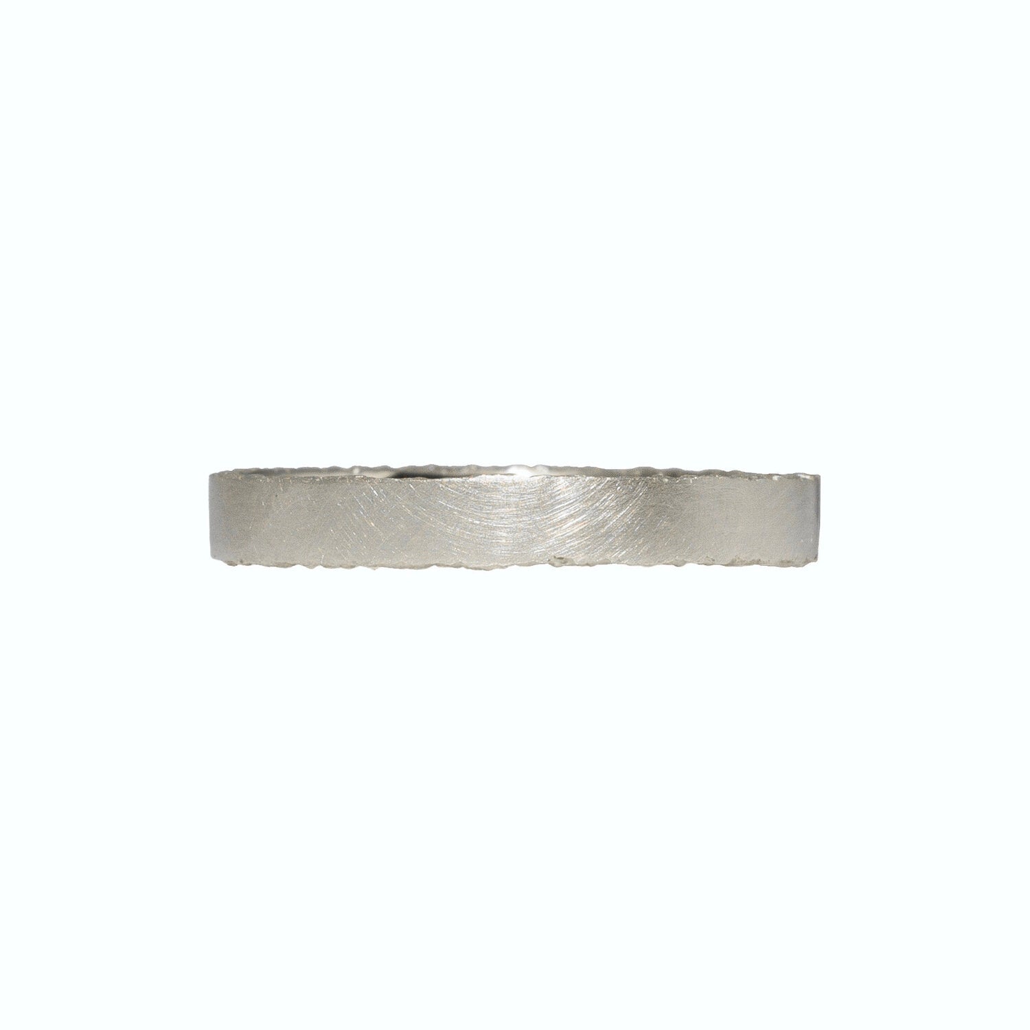 Narrow Sand Edge Band in 14k Palladium White Gold