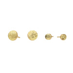 Sand Circle Post Earrings in 18k Yellow Gold