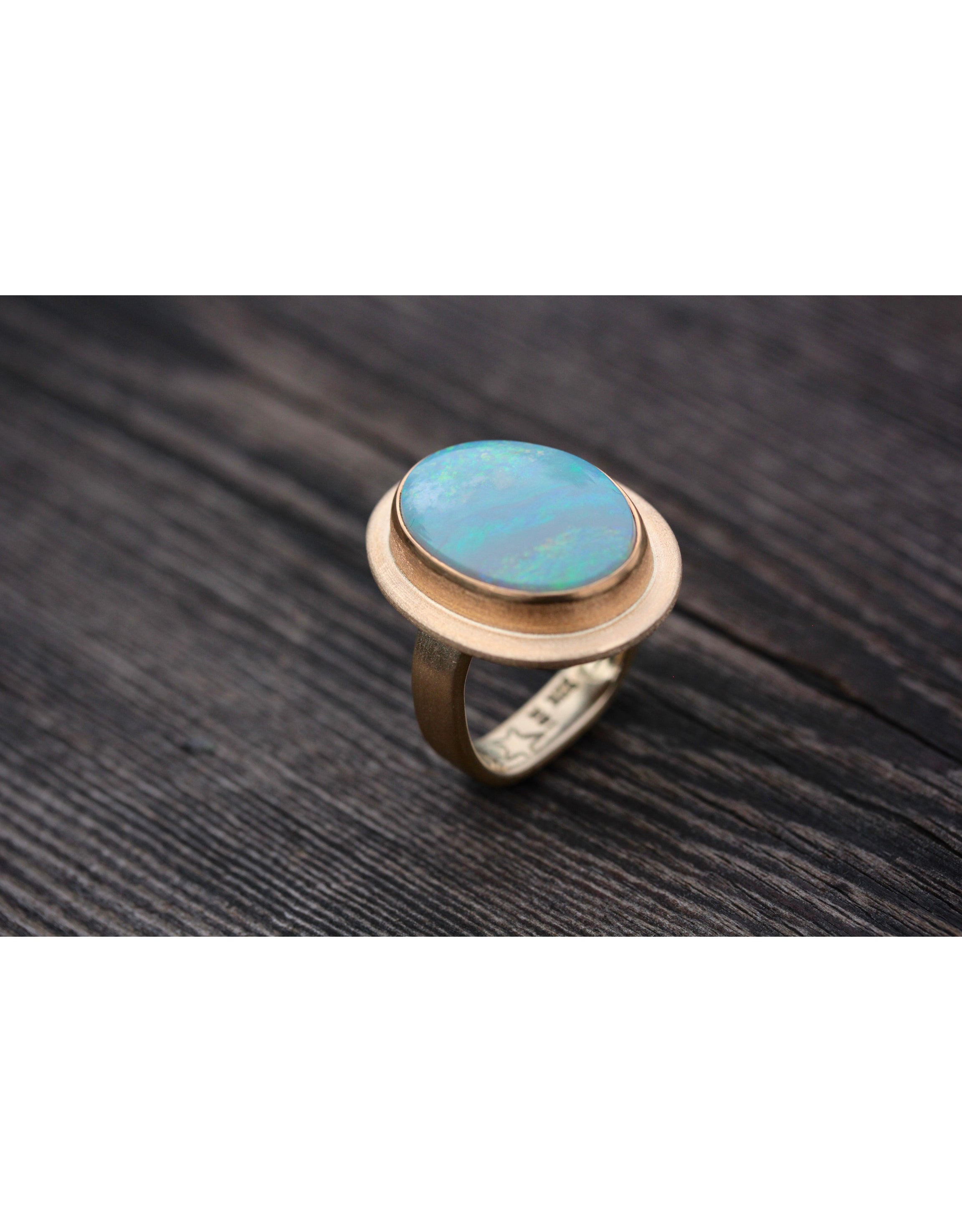 Australian Opal Ring in 22k and 18k Gold