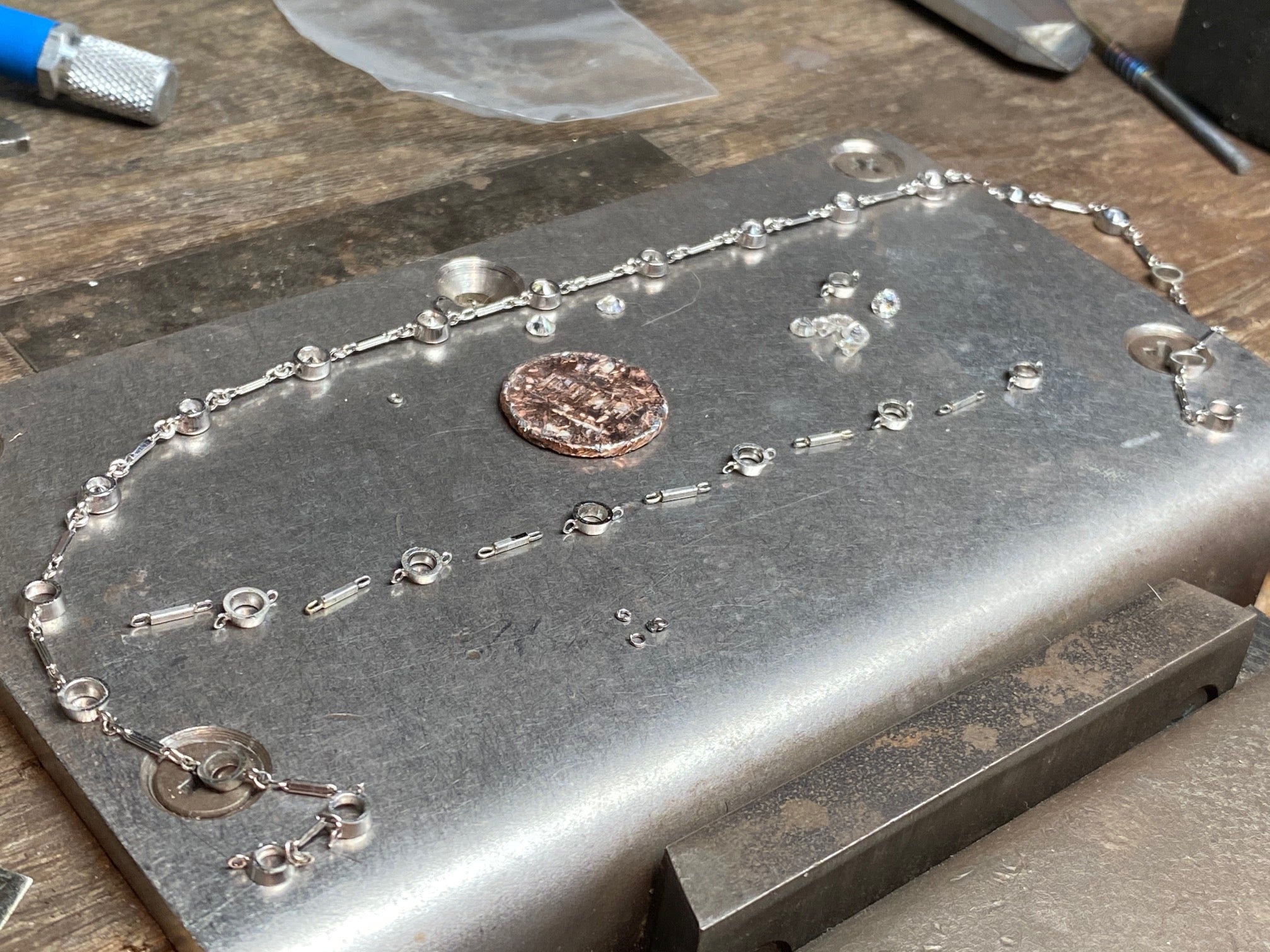 Custom Diamond Chain Necklace in Platinum