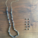 Custom Mixed Baroque Pearl Necklace with 18k Gold Handmade Chain and Caps