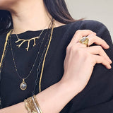 Enhydro Quartz Pendant in 22k and 18k Gold