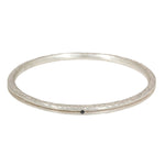 Channel Bangle in Brushed Silver with 4 Black Sapphires