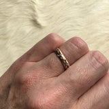 Custom Celestial Ring with Sapphires in 14k Rose Gold